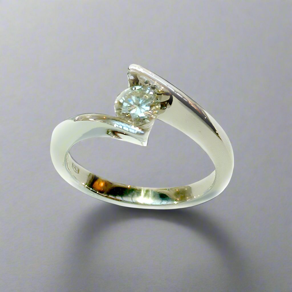 Cross Over Diamond Engagement Ring - Doyle Design Dublin