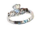 Claddagh Ring with Gemstone Heart - Doyle Design Dublin