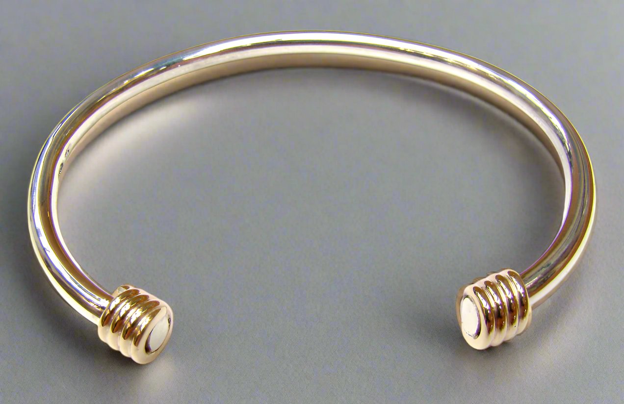 Torc Bracelet with Gold Wrap Ends - Doyle Design Dublin
