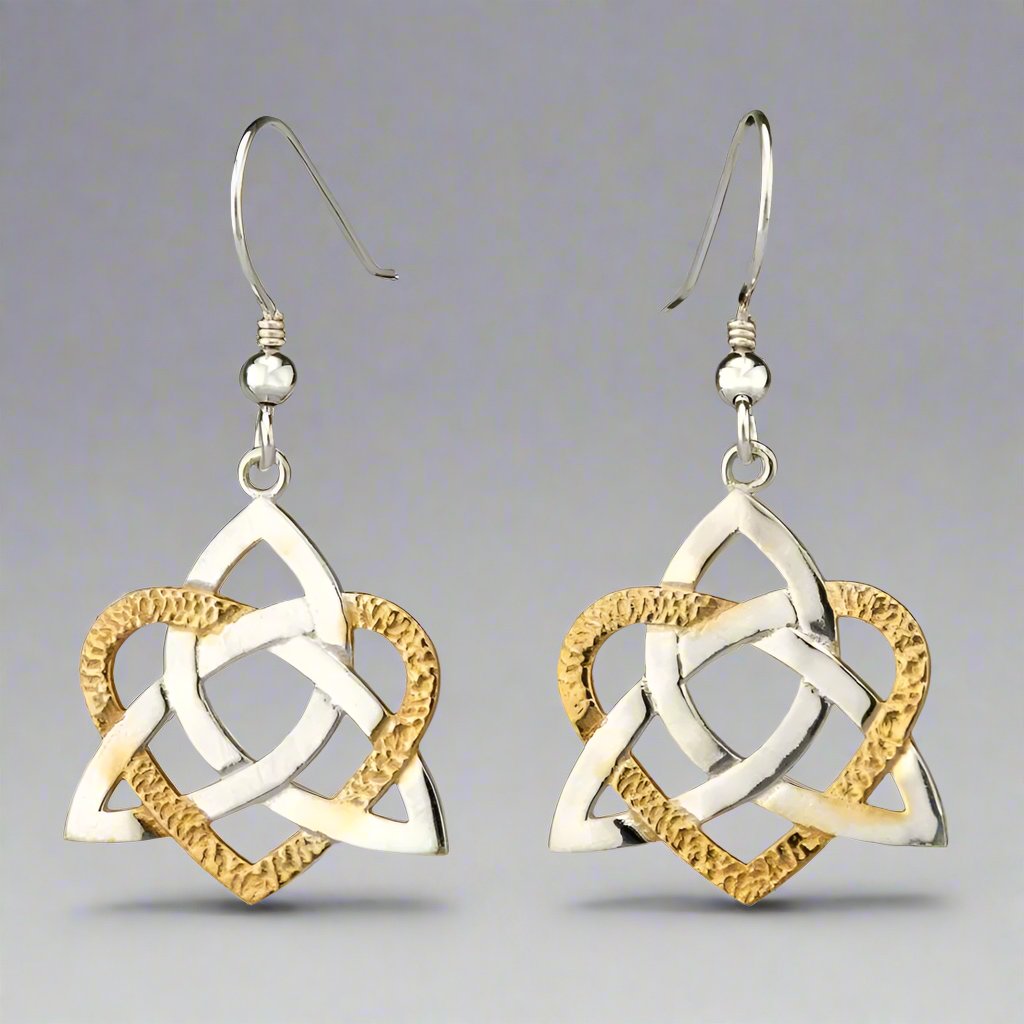 Heart of Celt Earrings - Silver & 22ct Vermeil - Doyle Design Dublin