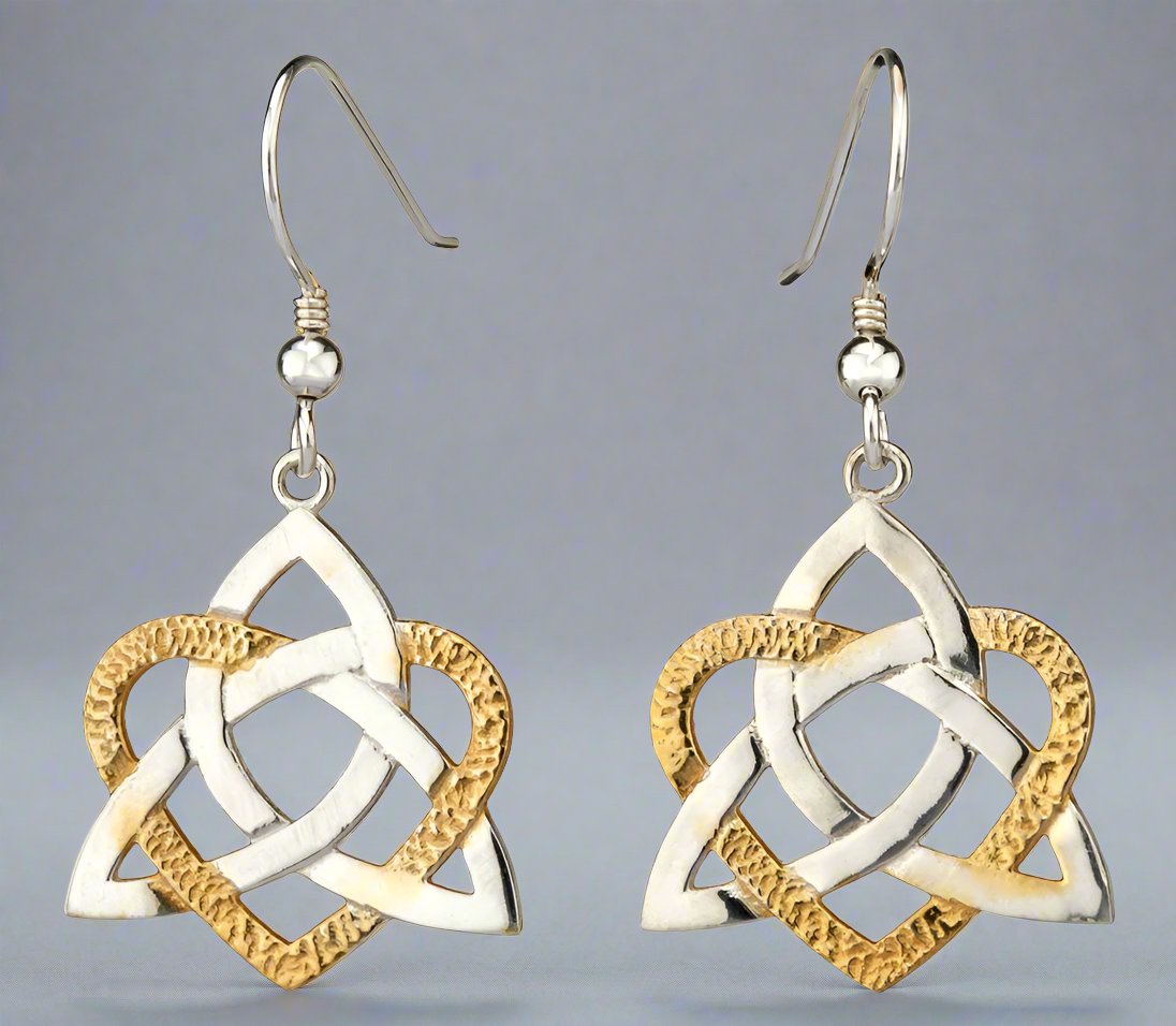 Heart of Celt Earrings - Silver & 22ct Vermeil - Doyle Design Dublin