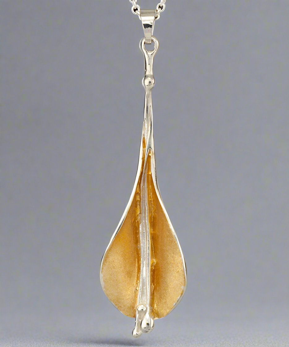 Lilly Pendant Sterling silver & 22ct Gold Vermeil - Doyle Design Dublin