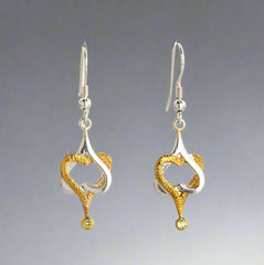 Mo Chroí Hearts Earrings (two tone) - Doyle Design Dublin