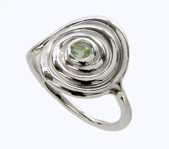 Spiral Swirl Ring with Peridot - Doyle Design Dublin