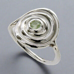 Spiral Swirl Ring with Peridot - Doyle Design Dublin