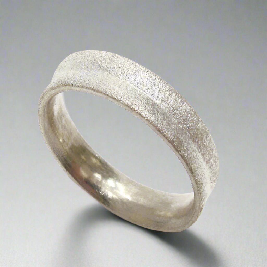 Concave Ring with Sandblast Finish (5mm) - Doyle Design Dublin