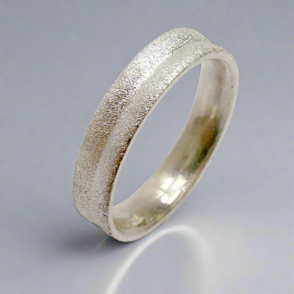 Concave Ring with Sandblast Finish (5mm) - Doyle Design Dublin