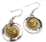 Spiral o)f Life Circle Earrings (22ct Gold Vermeil Spiral) Large - Doyle Design Dublin