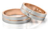 Two Tone Princess Cut Diamond Wedding Ring - Doyle Design Dublin